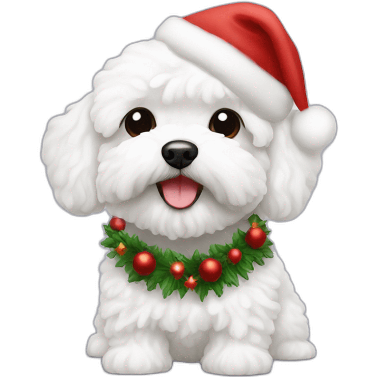 Christmas white maltipoo emoji