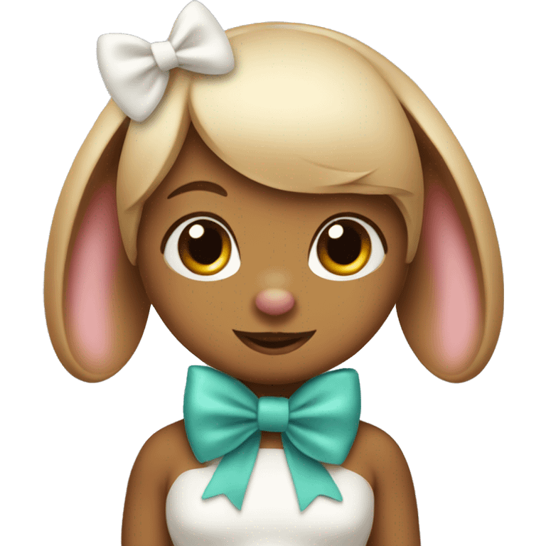 bunny with coquette bow  emoji