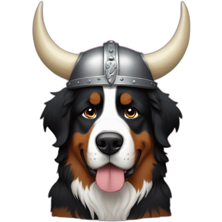 bernese mountain dog with a viking emoji