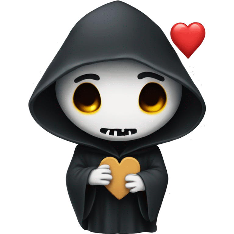 Cute Grim reaper with a heart emoji