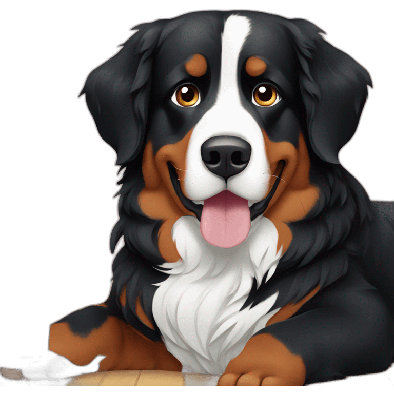 bernese mountain dog watching tv emoji