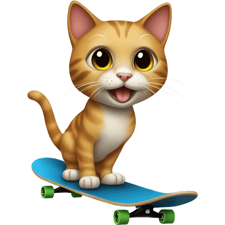 cat with skateboard emoji