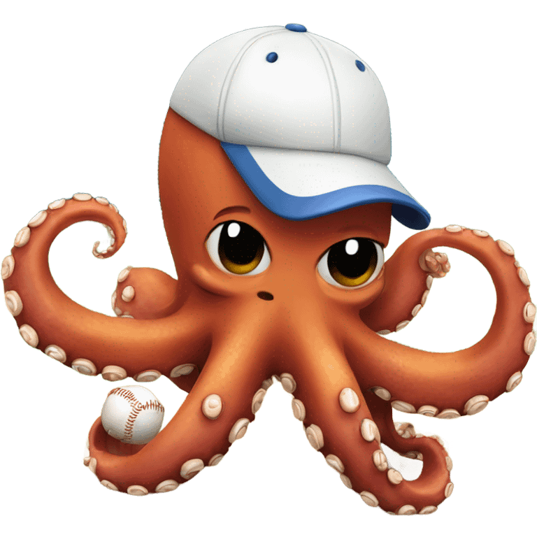 Octopus playing baseball emoji