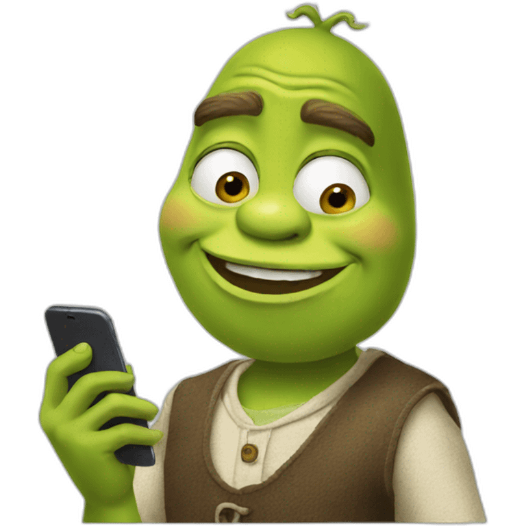 Shreck with phone emoji