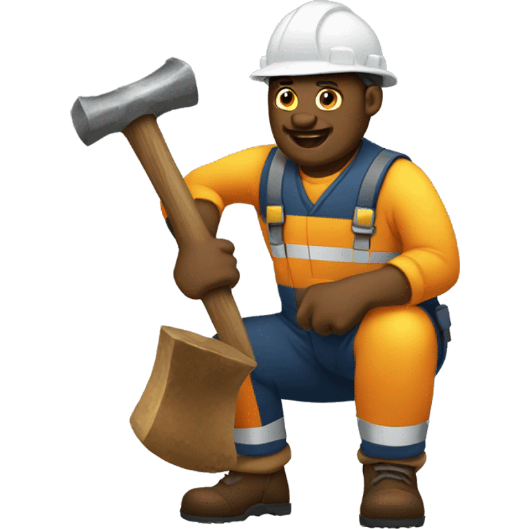 mining man working with his hammer emoji