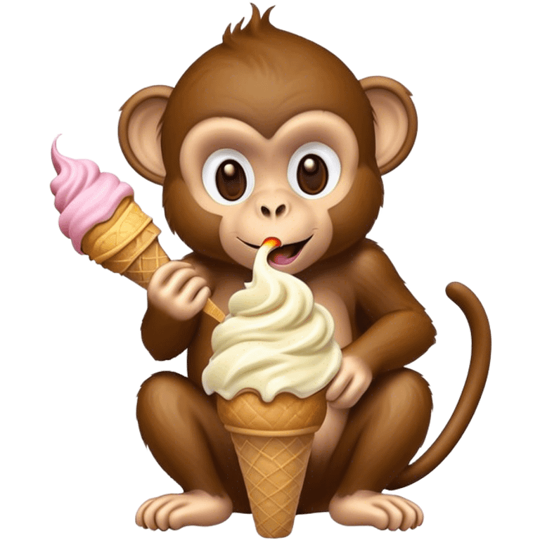 Monkey eating ice cream  emoji