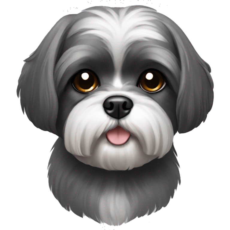 Small dark grey shih tzu  emoji