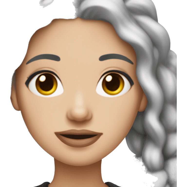 White girl with gray hair and septum ring usps emoji