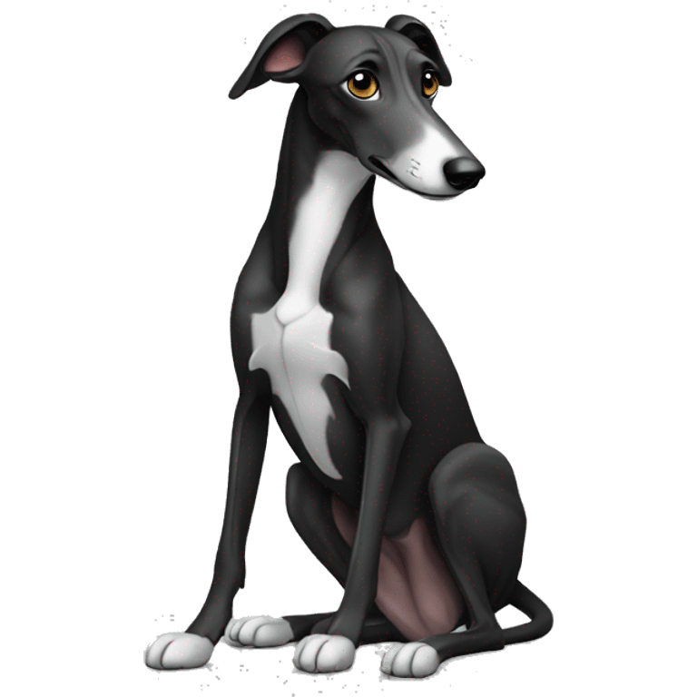 black greyhound in seated position emoji