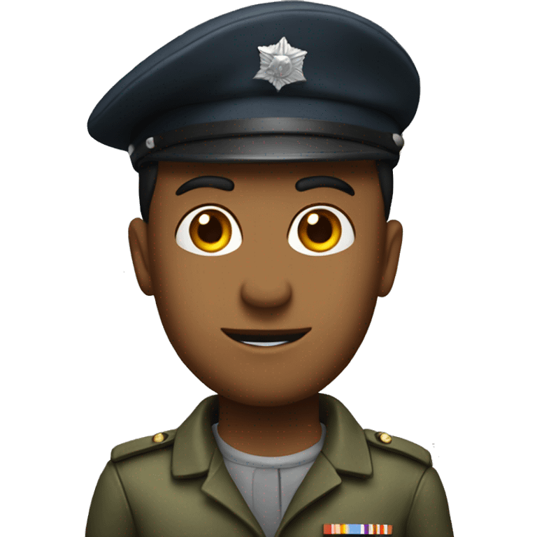 First lieutenant officer wearing military Beret emoji