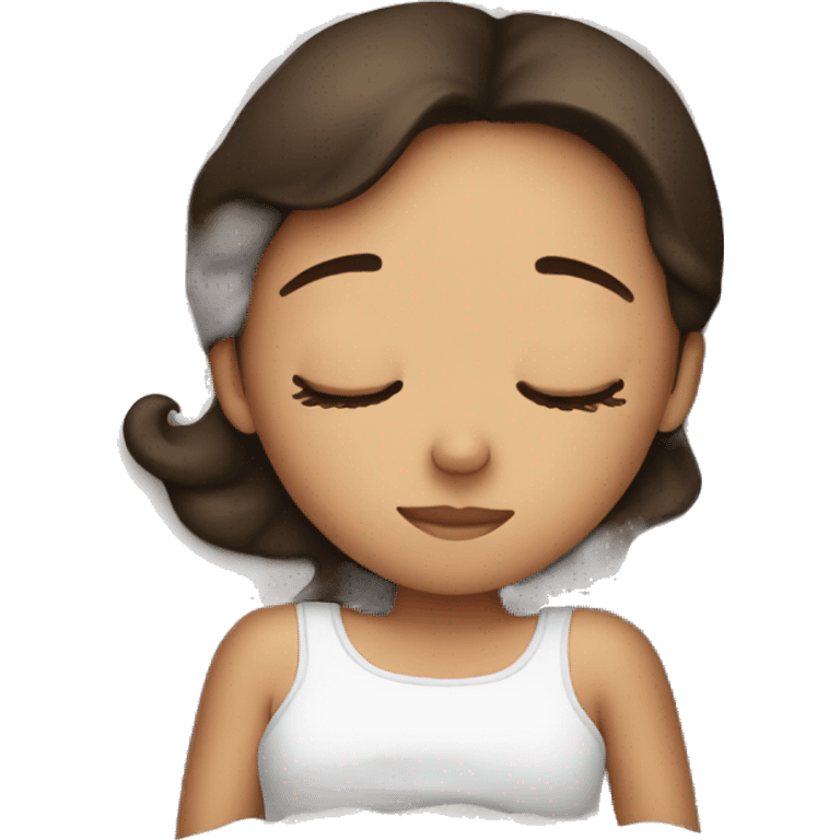 brunette girl sleeping emoji