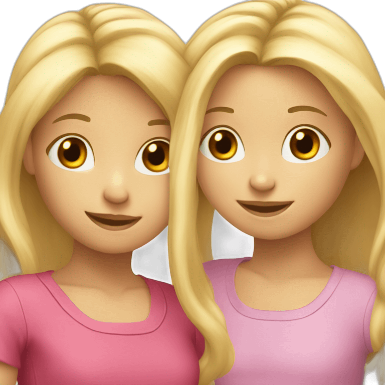 Two blond girls aged 9 and 5 emoji