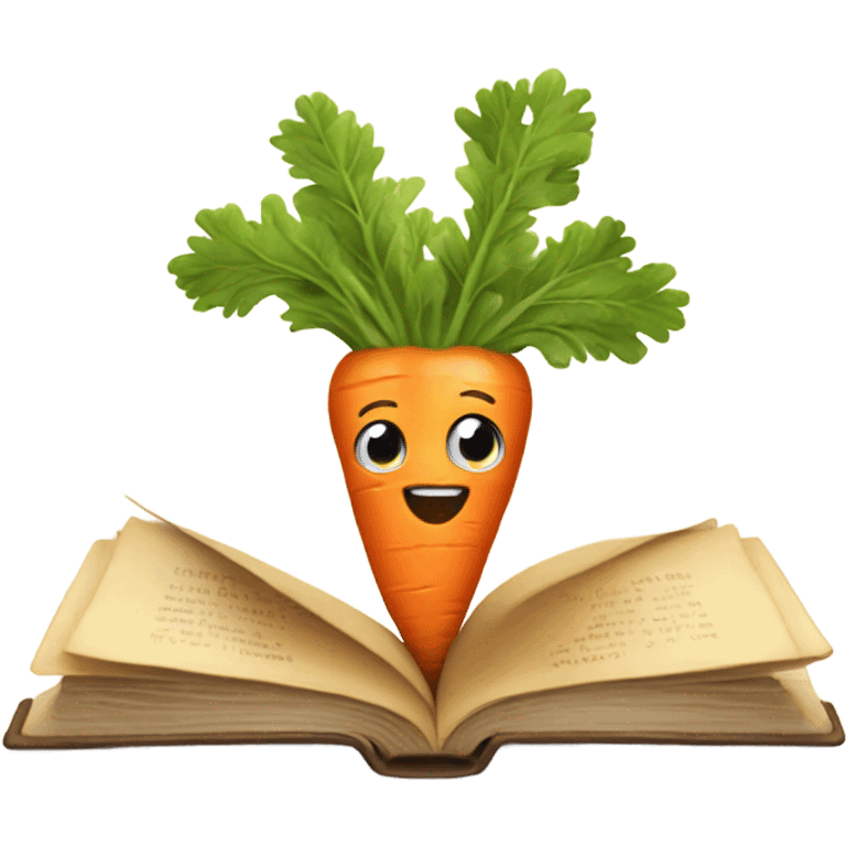 carrot reading book emoji