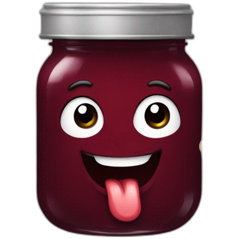 Student with his tongue hanging out and a jar of jam in his hands emoji