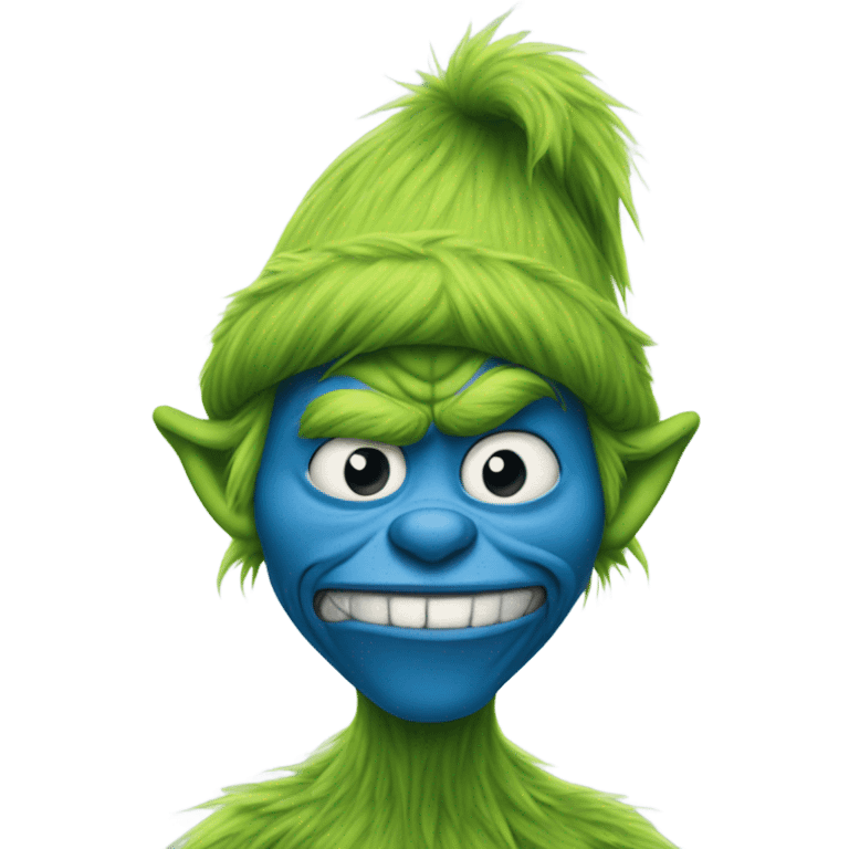 Blue grinch with knee injury  emoji