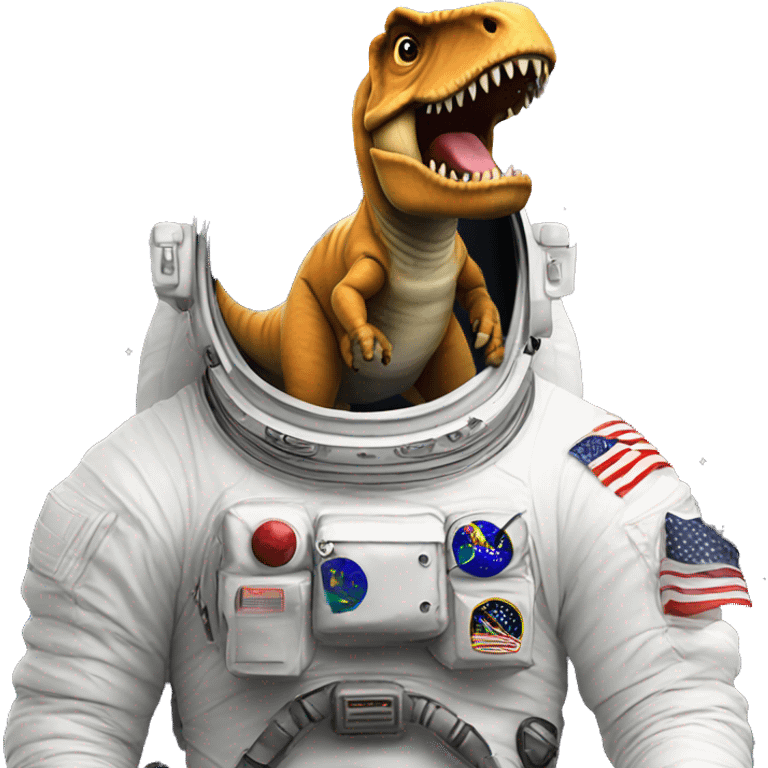 a astronaut and t-rex emoji