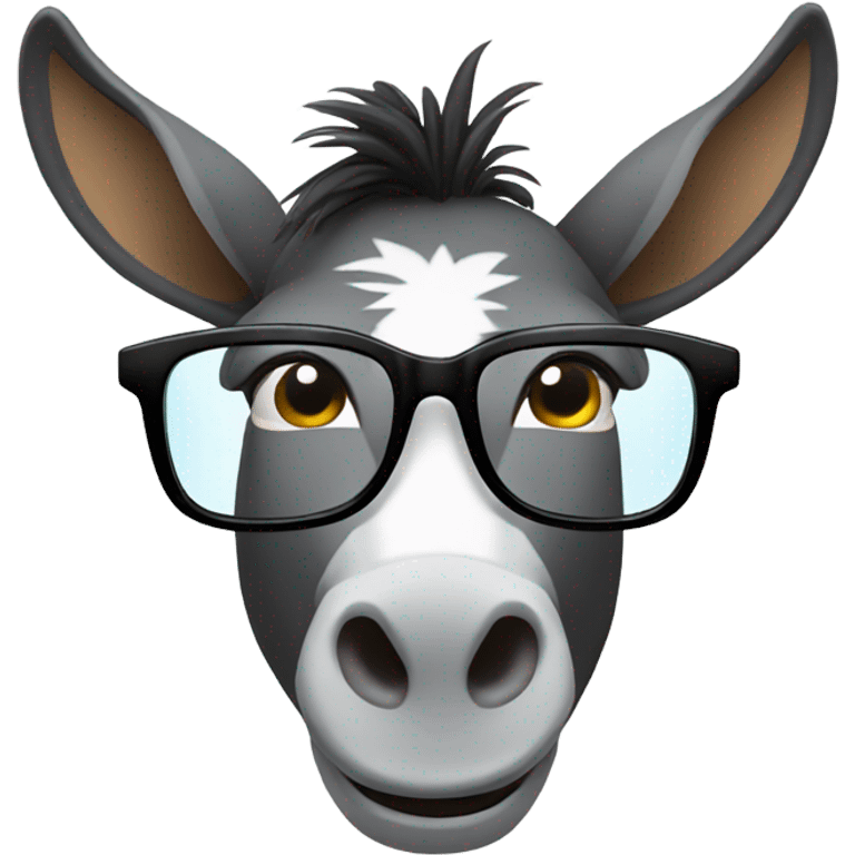 Donkey with glasses  emoji