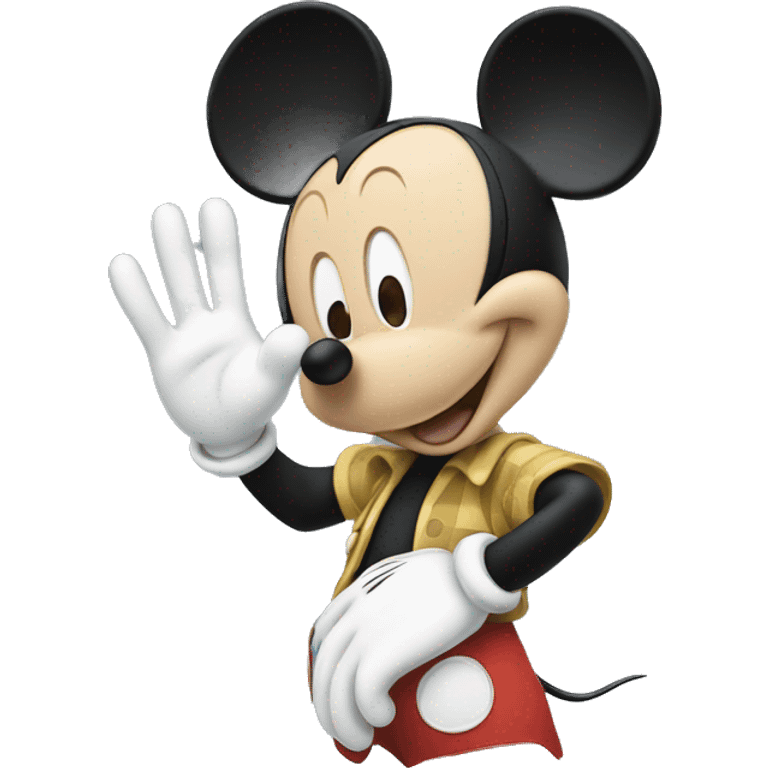 mickey mouse waving hello emoji