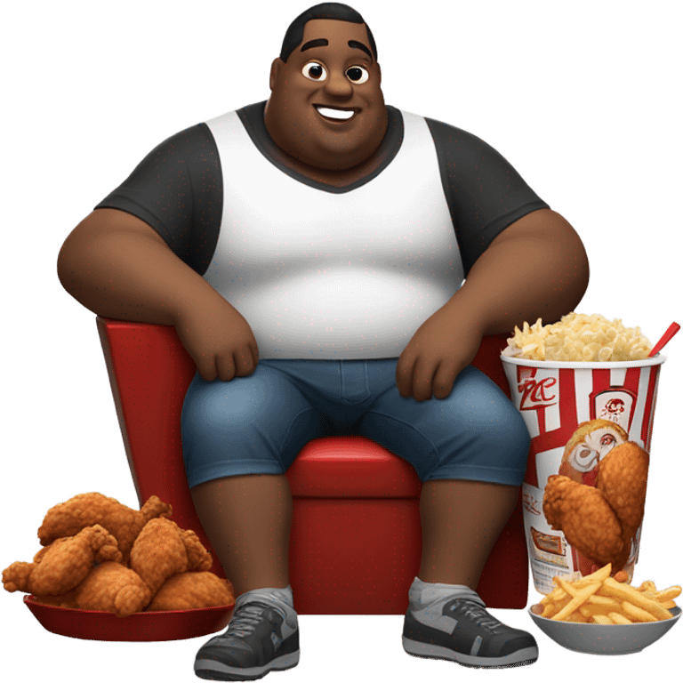 big fat man eating kfc  emoji