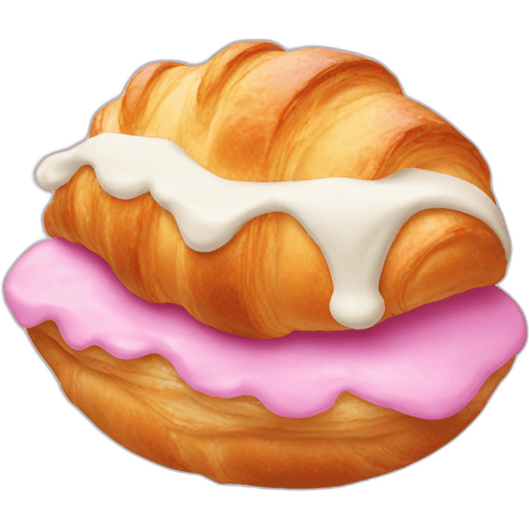 pink croissant with cream emoji