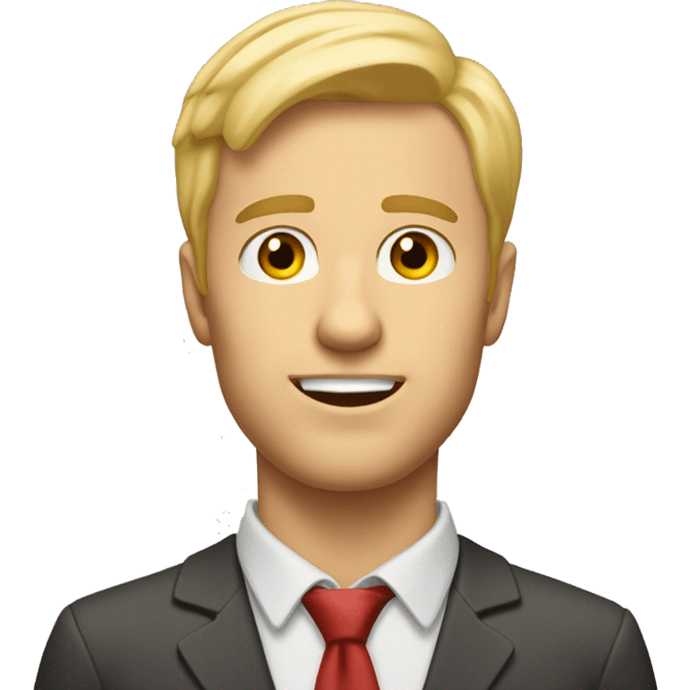 the blonde man and he has bown eyes, he is a teacher  emoji