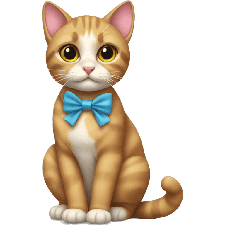 Cat wearing bow emoji