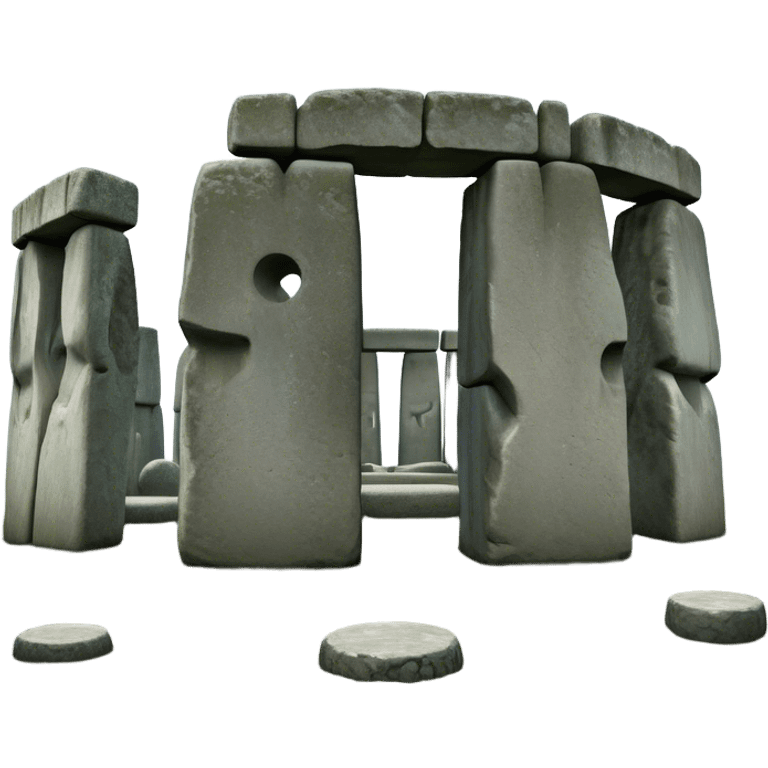 Cinematic Realistic Stonehenge Landscape Emoji, depicted with ancient, mysterious stone circles set against a moody sky, rendered with atmospheric lighting and detailed textures that evoke its prehistoric allure. emoji