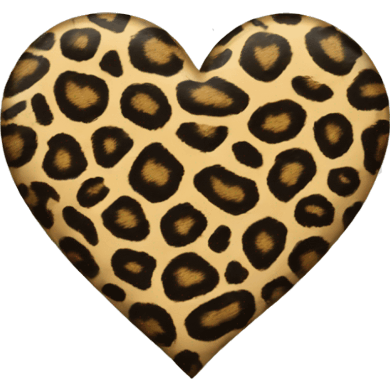 Leopard print heart  emoji