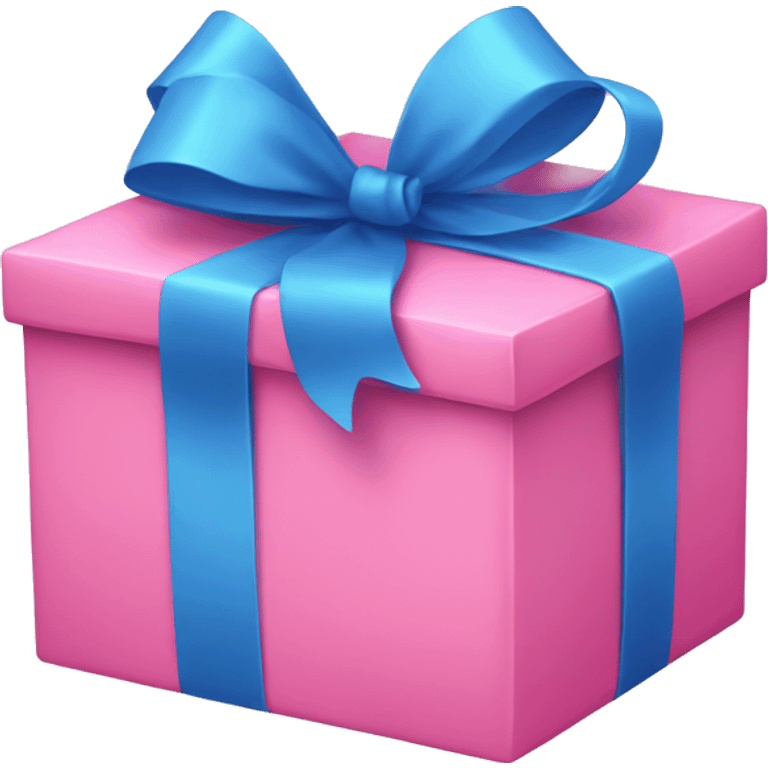 Pink gift with blue bow emoji