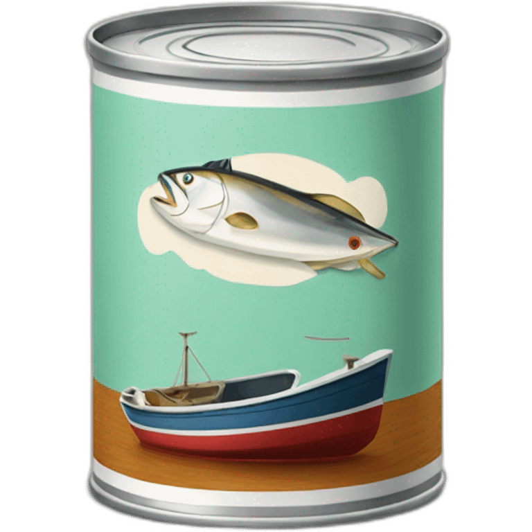 small can of tuna with an old boat emoji