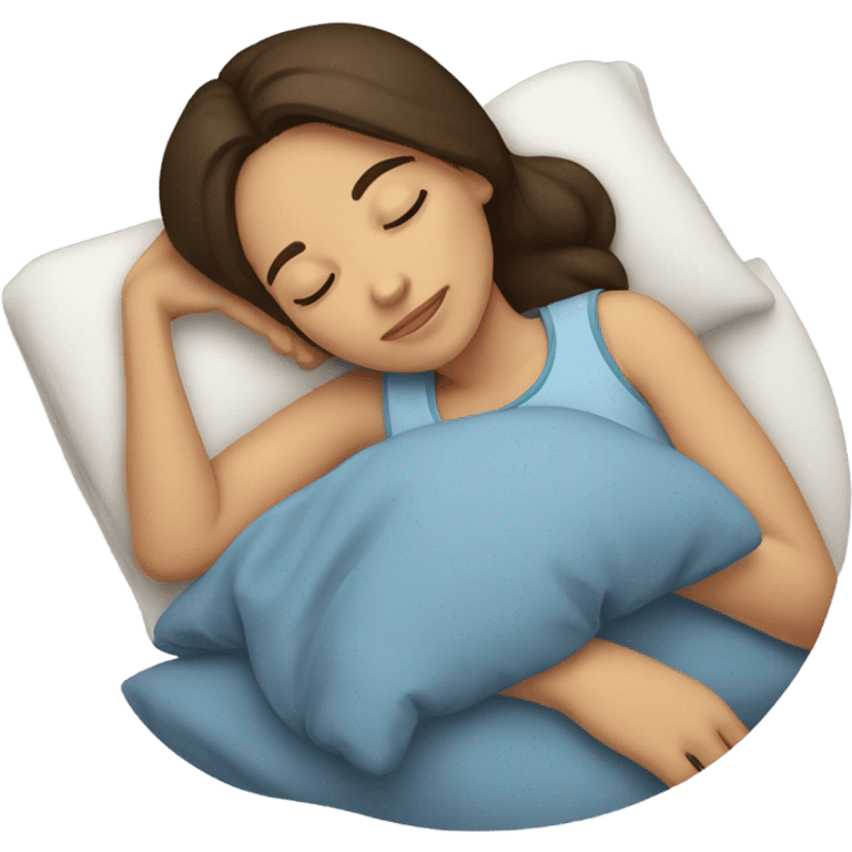 Brunette girl sleepin emoji