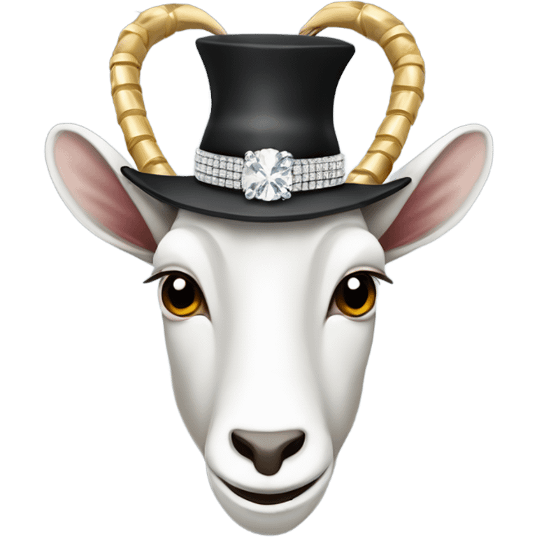 Billy goat wearing diamond chain and hat emoji