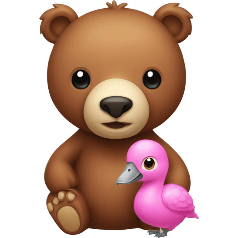 a brown bear and a pink dodo  emoji