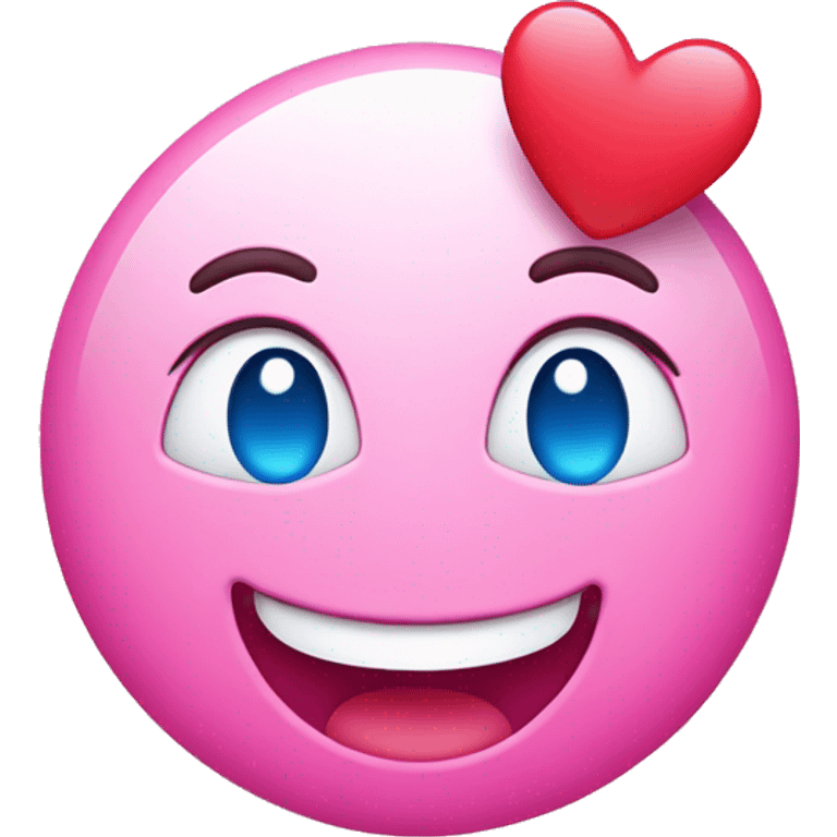 smiling face with heart-eyes but the hearts are blue and pink emoji