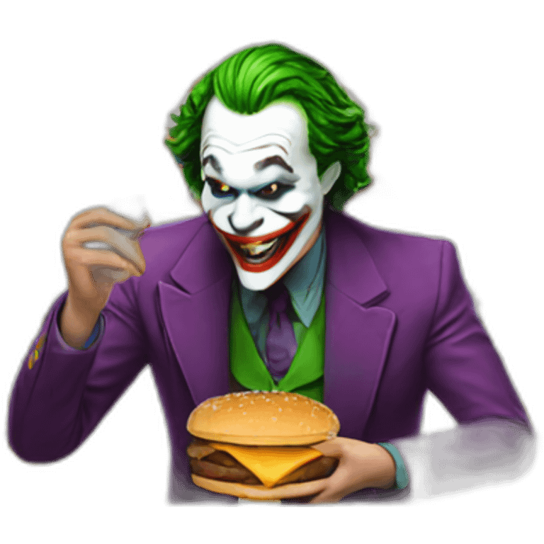 Joker eating a burger emoji