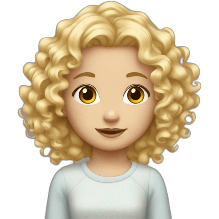 white little girl curly blonde hair emoji