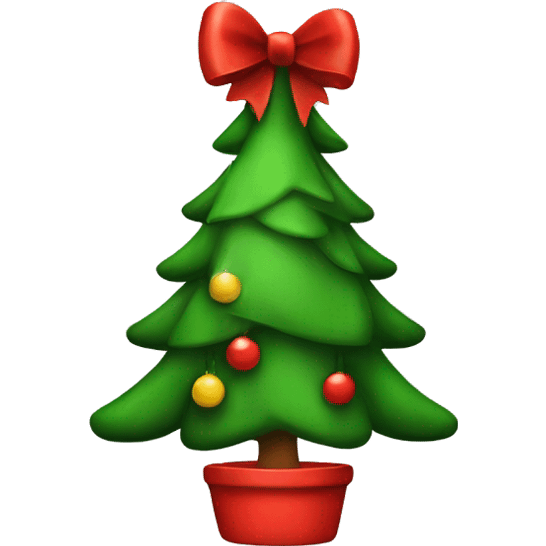 Christmas tree with red bow  emoji