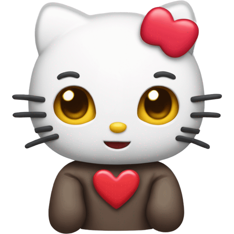 Hello kitty with heart eyes emoji