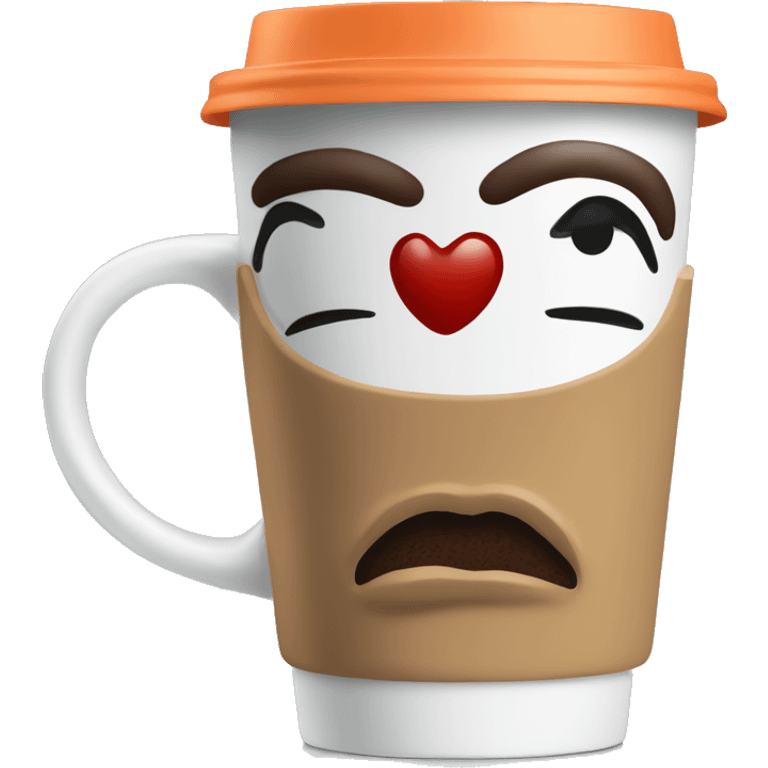 To go coffee mug with kiss  emoji