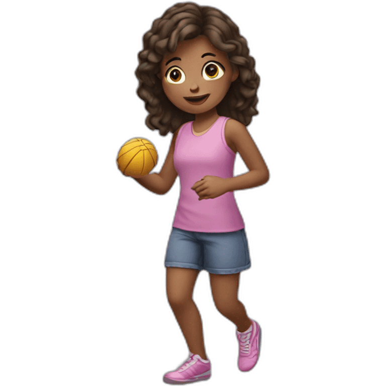 Girl playing emoji