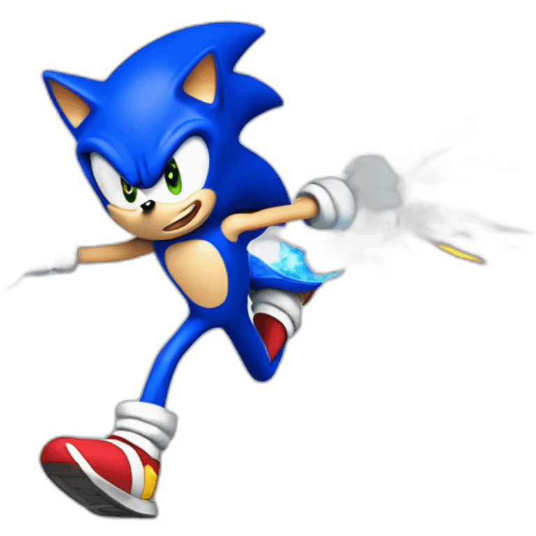 sonic running like bolt with sparks emoji