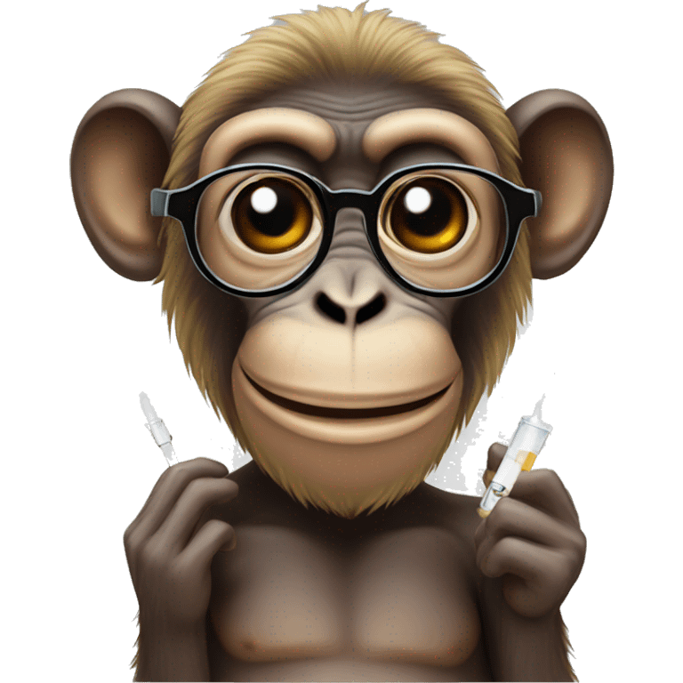 monkey with vape and glasses with neck muscles emoji