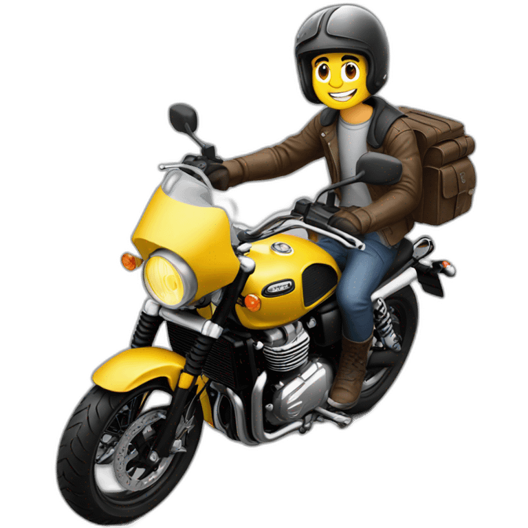 Young guy on a triumph scrambler emoji