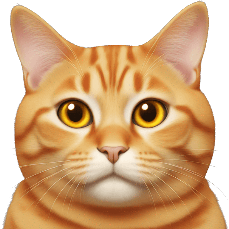 Chubby orange cat with orange eyes. emoji