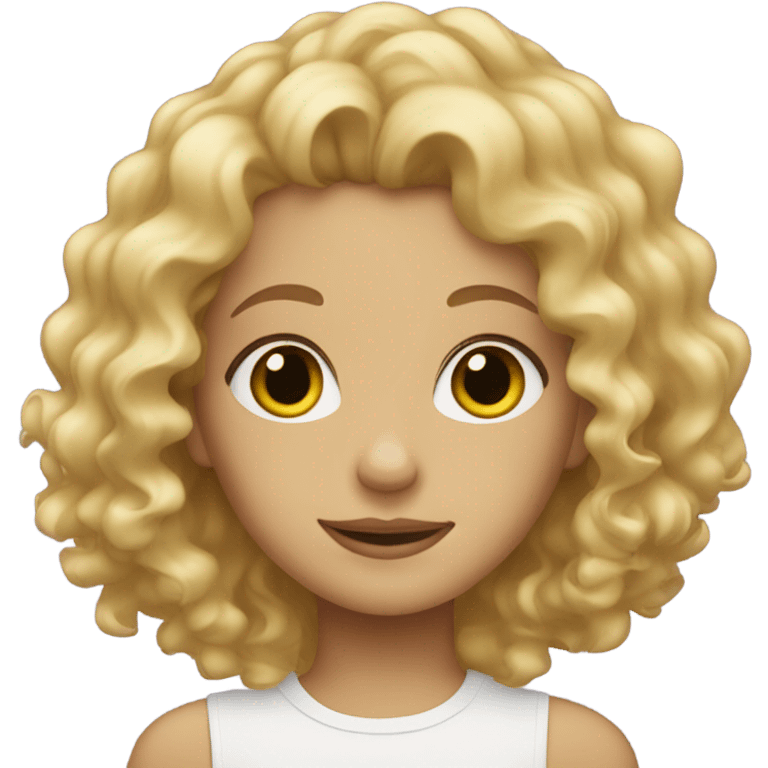 Blonde curly hair girl  emoji