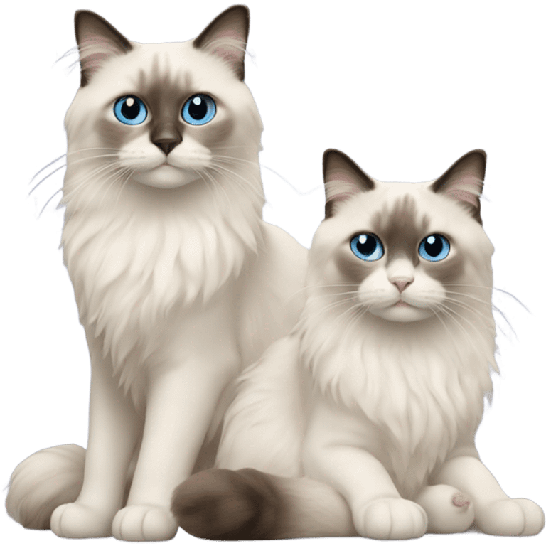 Two Ragdoll cats emoji