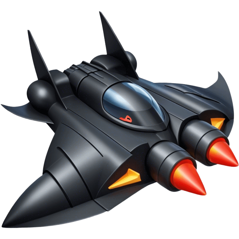 batmobile in rocket ship boom rocket at take-off emoji