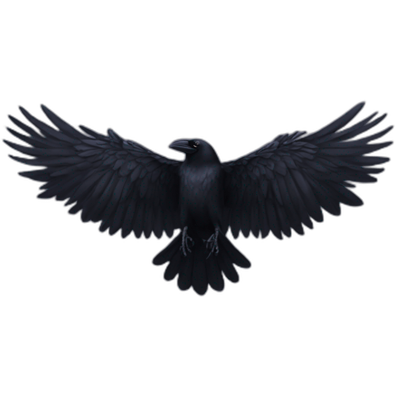 Black raven wings spread emoji