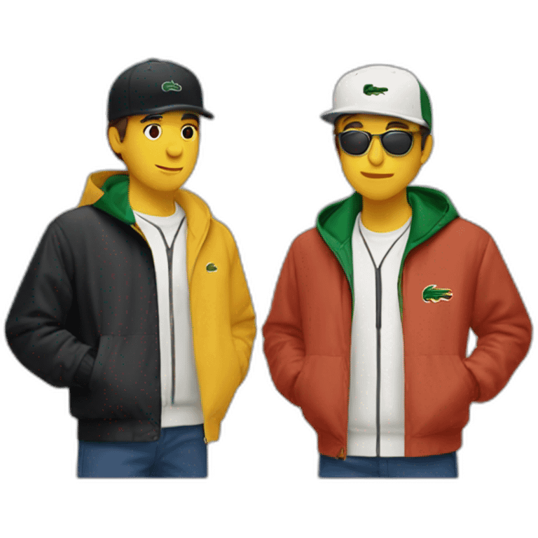 Lacoste latin two friends with black windbreaker emoji