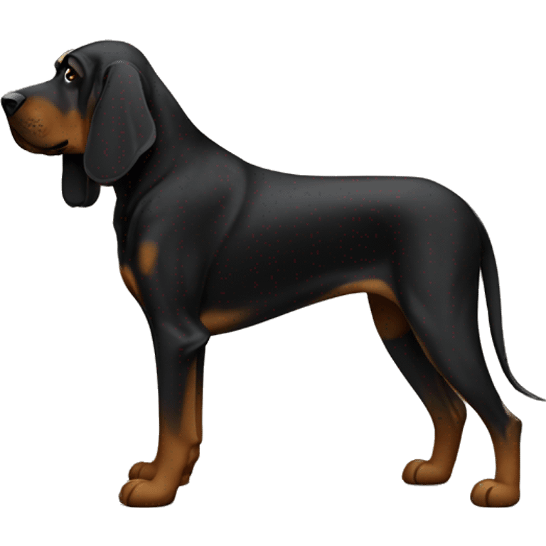 Black bloodhound standing  emoji